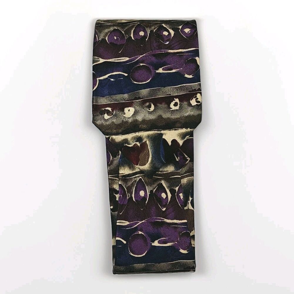 Hunting Horn - J. RIGGINES Men's Purple Water-color Art Geometry Pattern - 57.5